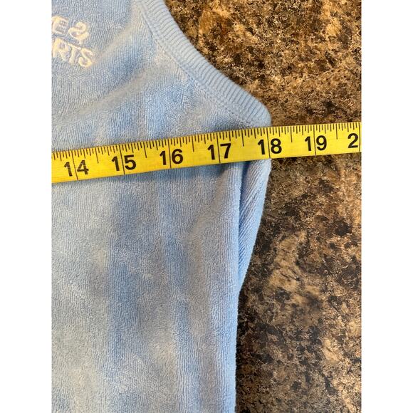 Love & Sports Baby Blue Terry Cloth Romper V‎ Neck Hoodie XS - Picture 9 of 10
